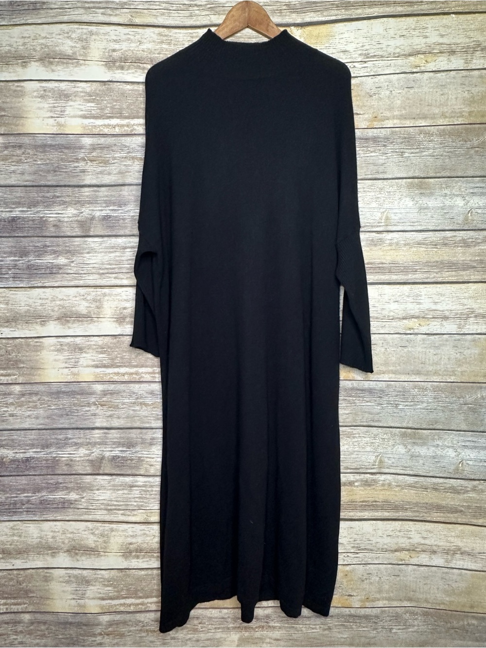Gentle Herd  M mock neck knit sweater dress black